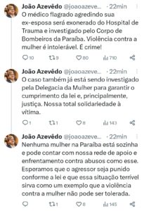 Publicação de João Azevêdo (Foto:Divulgação/Reprodução/Twitter).